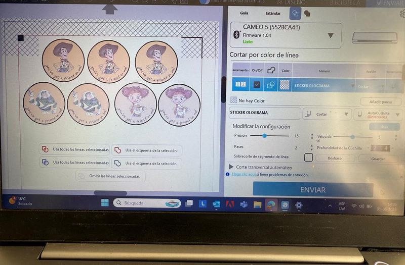 Diseño de stickers listo para corte en Silhouette Studio